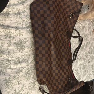 Louis Vuitton Brown Checkered Duffel Bag